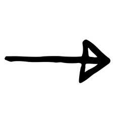 Vector black arrow doodle style isolated on white