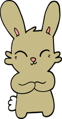 Obraz na płótnie Canvas cute hand drawn doodle style cartoon rabbit
