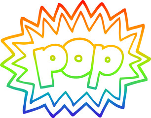 rainbow gradient line drawing cartoon pop symbol