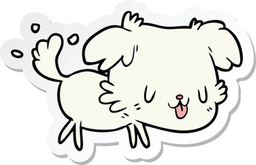 sticker of a cartoon dog