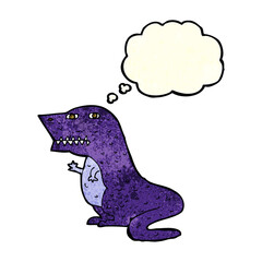 cartoon dinosaur with thought bubble