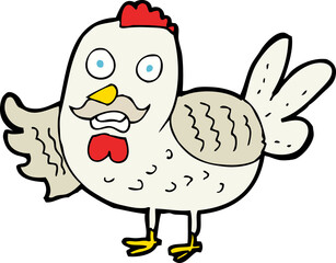 cartoon old rooster