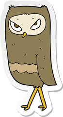 sticker of a cartoon owl