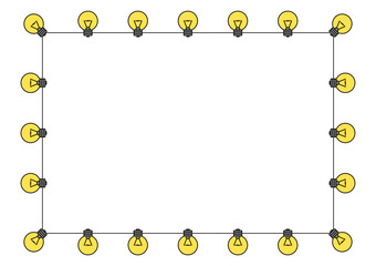 Editable fairy lights frame, yellow