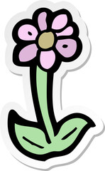 sticker of a cartoon flower symbol