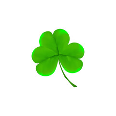 Irish shamrock isolated on white background Green clover symbol of a St Patrick day Vector illustration