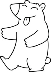 quirky line drawing cartoon bear