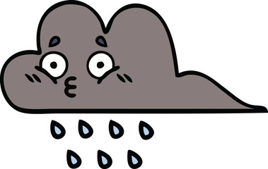 cute cartoon storm rain cloud