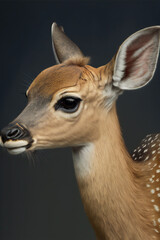 Obraz premium portrait of a deer - Baby Deer - Created with Generative AI technology.