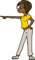 cartoon woman pointing