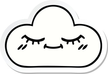 sticker of a cute cartoon white cloud