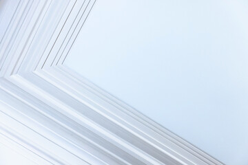 Obraz premium Abstract blue minimal architecture background, empty corner