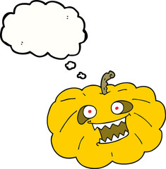thought bubble cartoon halloween pumpkin