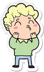 Fototapeta premium sticker of a cartoon man pouting