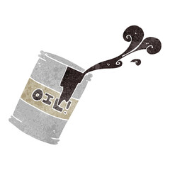 retro cartoon oil drum