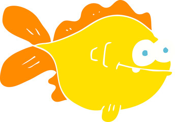 flat color illustration of a cartoon fish