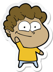 Obraz premium sticker of a cartoon happy man