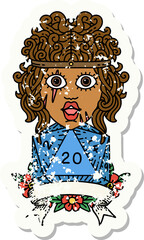 human barbarian with natural twenty dice roll illustration