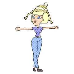 cartoon woman wearing hat