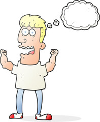 thought bubble cartoon stressed man