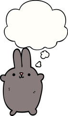 cartoon rabbit and thought bubble
