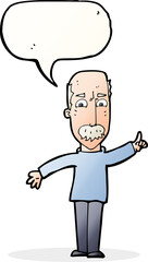 Fototapeta premium cartoon man issuing stern warning with speech bubble