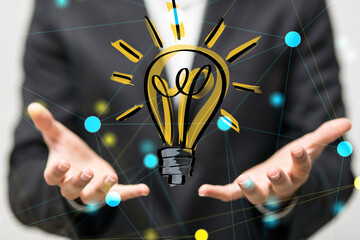 Neural network 3D illustration. Big data and cybersecurity