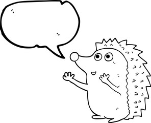 speech bubble cartoon cute hedgehog