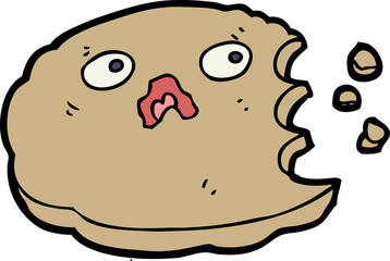 cartoon bitten cookie