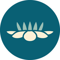 tattoo style icon of a lily pad flower