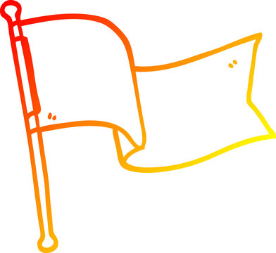 recommend clip art: warm gradient line drawing cartoon white flag waving