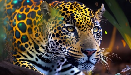 A computer-generated illustration of a Jaguar Brazilian. Generative Ai.