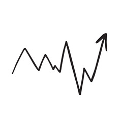 Vector black zigzag arrow doodle style isolated on white background