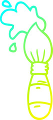 cold gradient line drawing cartoon paint brush
