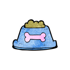 cartoon dog food in bowl