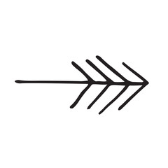 Vector black arrow doodle style isolated on white background
