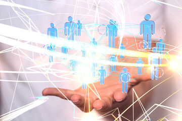 Global network. Blockchain. 3D illustration. Neural networks and artificial intelligence. Abstract