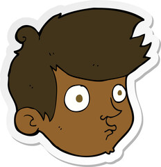 sticker of a cartoon staring boy