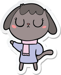 sticker of a cute cartoon dog