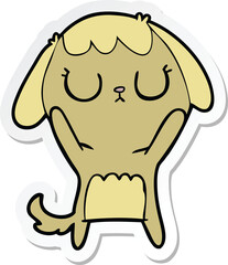 sticker of a cute cartoon dog