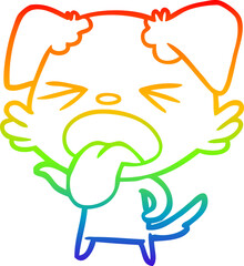 rainbow gradient line drawing cartoon disgusted dog