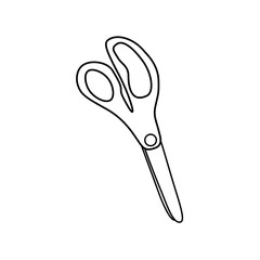 Scissors png illustration. Icon, symbol, object, sign, sticker, business, school, art, or craft infographic. Simple outline, pictogram, pictograph.