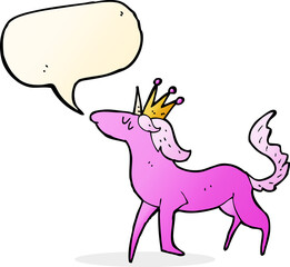 cartoon unicorn with speech bubble