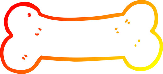 warm gradient line drawing cartoon bone