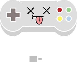 flat color retro cartoon game controller © lineartestpilot