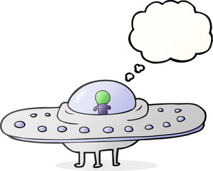 thought bubble cartoon flying saucer