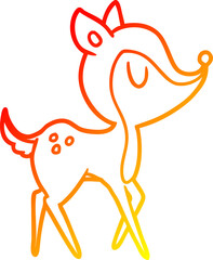 warm gradient line drawing cartoon cute deer