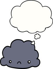 cartoon cloud and thought bubble