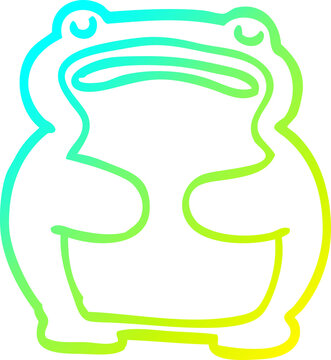 recommend clip art: cold gradient line drawing cartoon frog