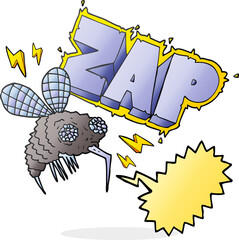 speech bubble cartoon fly zapped